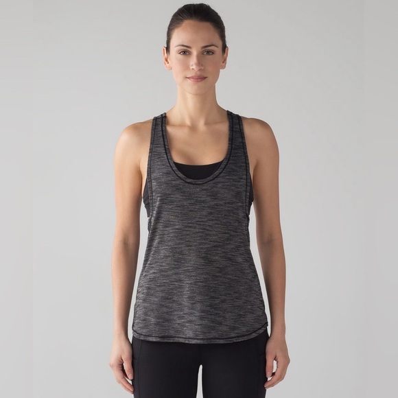 Lululemon Glide and Stride Tank Heathered Black / Black - Size 6 - Picture 7 of 11